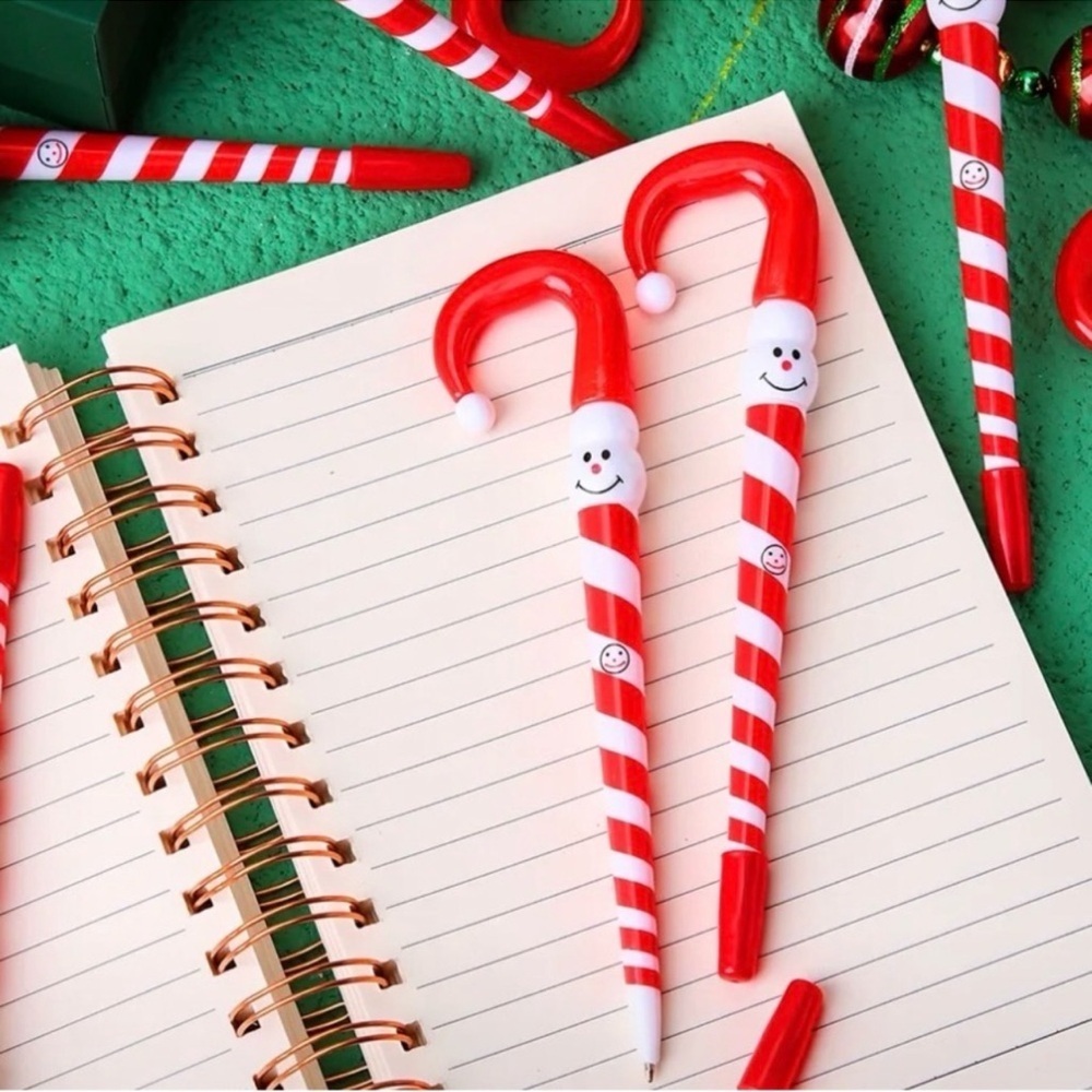 Christmas Candy Cane Shaped Ballpoint Pen and a Christmas Tree Keychain